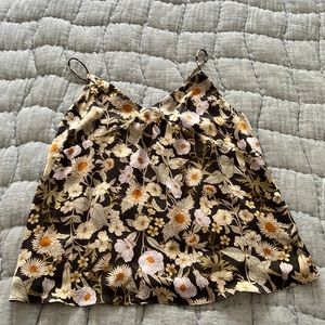 Spaghetti strap floral tank